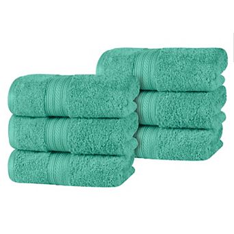 SUPERIOR 6 pc Atlas Cotton Plush Soft Hand Towel Set