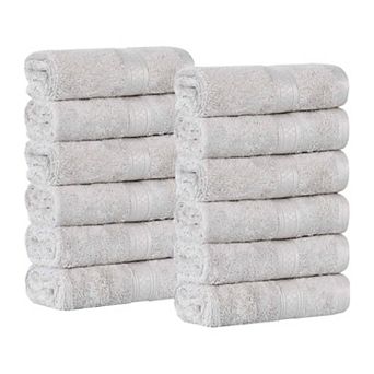 SUPERIOR Rayon from Bamboo Blend Solid 12 pc Face Towel Set