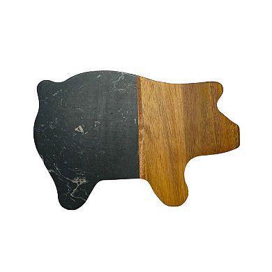 Black Marble And Acacia Wood Pig Board