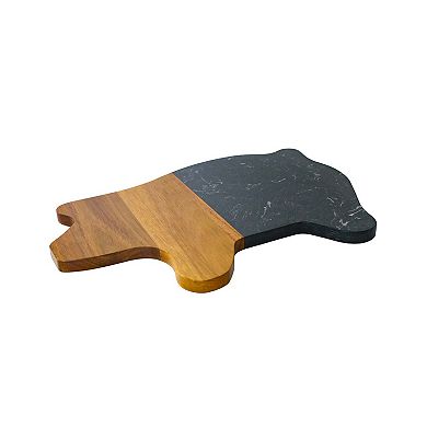 Black Marble And Acacia Wood Pig Board