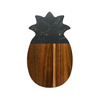 Black Marble And Acacia Wood Pineapple Board