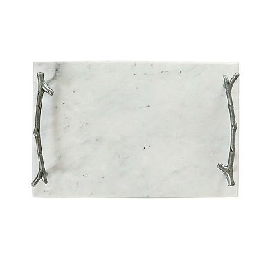 White Marble Board With Silver Branch Handles