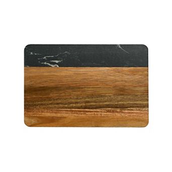 Black Marble And Acacia Wood Rectangle Board