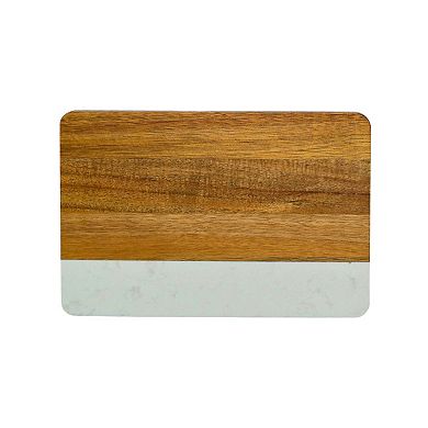 Black Marble And Acacia Wood Rectangle Board