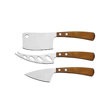3-piece Cheese Knife Set With Wooden Handles