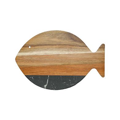 Black Marble And Acacia Wood Fish Board