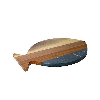 Black Marble And Acacia Wood Fish Board