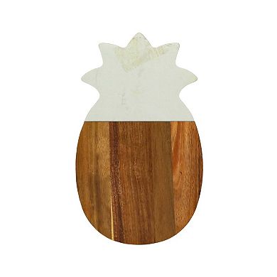 White Marble And Acacia Wood Pineapple Board