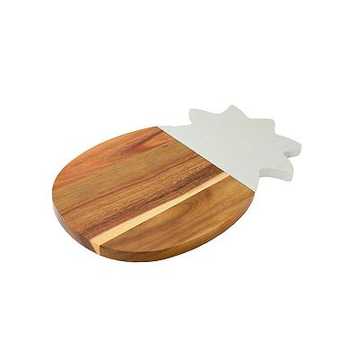 White Marble And Acacia Wood Pineapple Board
