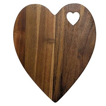 Heart Shaped Acacia Wood Board - 9.75" X 12"