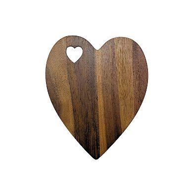 Heart Shaped Acacia Wood Board - 9.75" X 12"