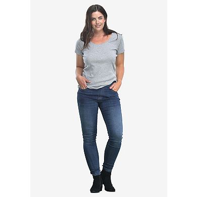 Ellos Plus Size Mid-Rise Stretch Denim Pull-On 4 Pocket Jeggings