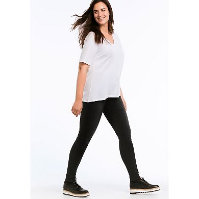 Ellos Plus Size Mid-Rise Stretch Denim Pull-On 4 Pocket Jeggings