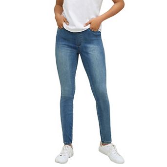 ellos Plus Size Mid-Rise 4-Pocket Stretch Jeggings