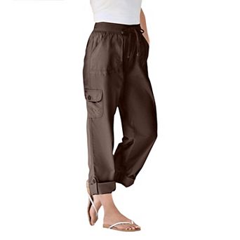 Woman Within Plus Size Petite Convertible Length Cargo Pant/Capri