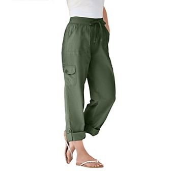 Woman Within Plus Size Petite Convertible Length Cargo Pant/Capri