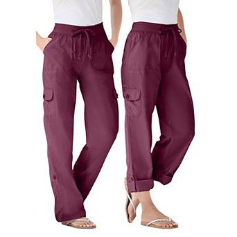 Woman Within Plus Size 2 in 1 Convertible Cargo Pant To Capri