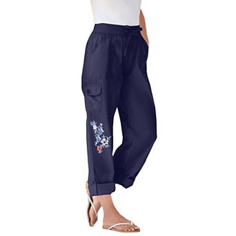 Woman Within Plus Size Convertible Length Cargo Pant/Capri