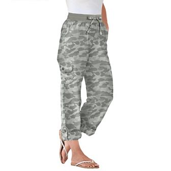 Woman Within Plus Size Convertible Length Cargo Pant/Capri