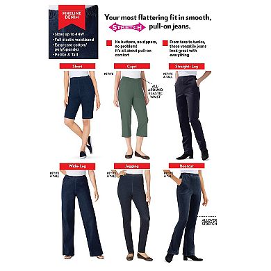 Woman Within Plus Size Fineline Stretch Denim Skinny Pull-On Jeans