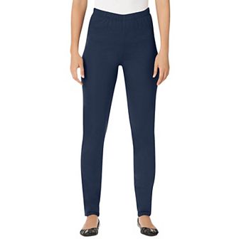 Woman Within Plus Size Pull-On Elastic-Waist Stretch Fineline Denim Jeans