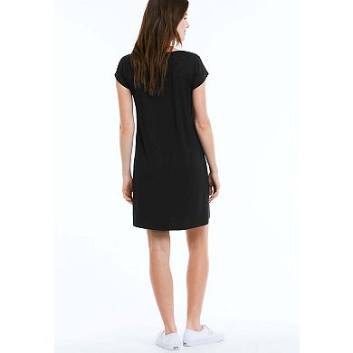 Ellos Plus Size Cotton Spandex Scoop Neck Short Sleeve A Line Tee Dress