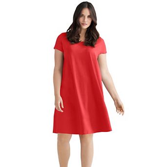 ellos Plus Size A-Line Knit Tee Dress