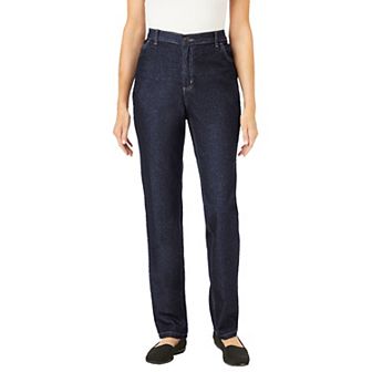 Woman Within Plus Size Tall Perfect All-Cotton Back-Elastic Denim Jeans