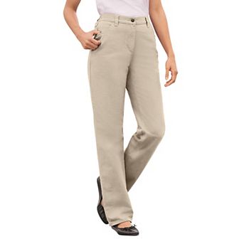 Woman Within Plus Size Tall Perfect All-Cotton Back-Elastic Denim Jeans