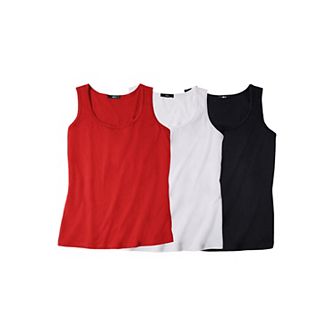 ellos Plus Size 3-Pack Sleeveless Tank