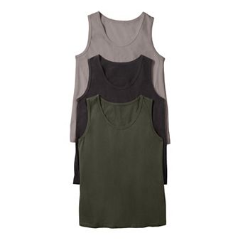 Ellos Plus Size 3-Pack Scoopneck Sleeveless Tank