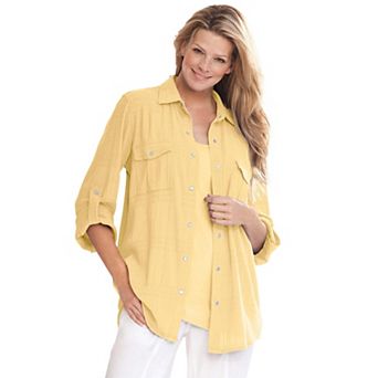 Woman Within Plus Size Cotton Gauze Bigshirt
