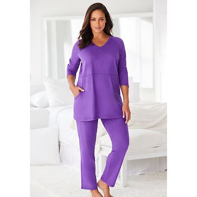 Dreams & Co. Plus Size Petite 2-Piece Lounge Set