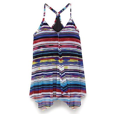 Swim 365 Women's Plus Size Longer-Length Mesh Tankini Top