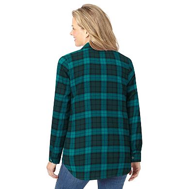 Woman Within Plus Size Classic Flannel Shirt
