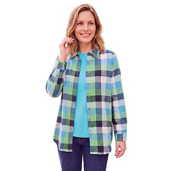 Woman Within Plus Size Classic Flannel Shirt