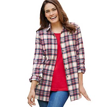 Woman Within Plus Size Classic Flannel Shirt