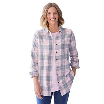 Woman Within Plus Size Petite Classic Flannel Shirt