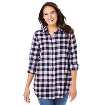 Woman Within Plus Size Classic Flannel Shirt