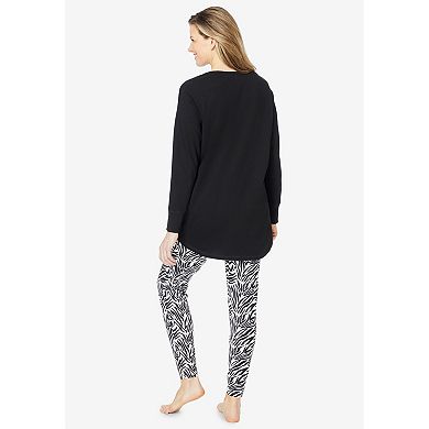 Dreams & Co. Plus Size 2-Piece Pj Legging Set