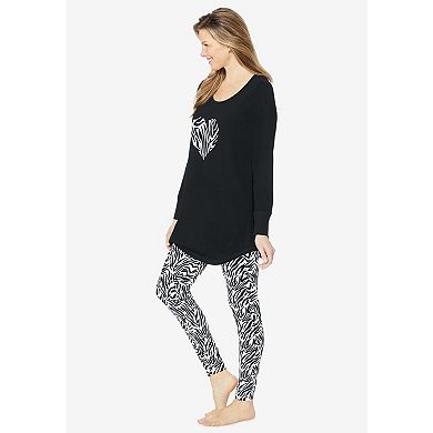 Dreams & Co. Plus Size 2-Piece Pj Legging Set