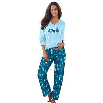 Dreams & Co. Plus Size Cozy Pajama Set