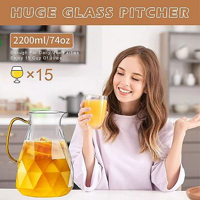 2.2l Lite Glass Pitcher With Lid