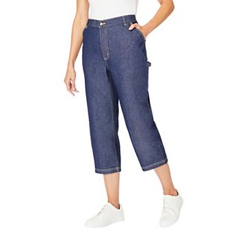 Woman Within Plus Size Carpenter Denim Capri