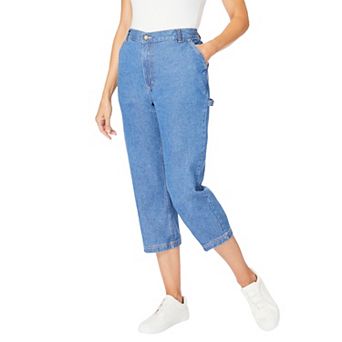 Woman Within Plus Size Carpenter Denim Capri