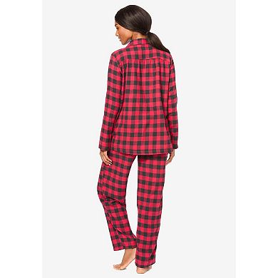 Dreams & Co. Plus Size Petite Classic Flannel Pajama Set