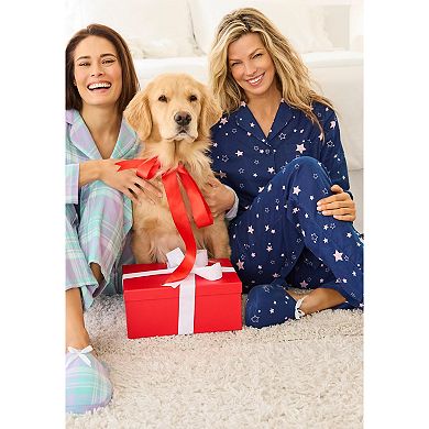 Dreams & Co. Plus Size Petite Classic Flannel Pajama Set
