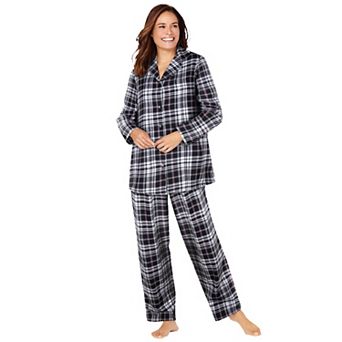 Dreams & Co. Plus Size Petite Classic Flannel Pajama Set