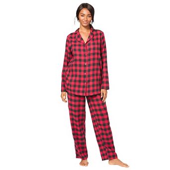 Dreams & Co. Plus Size Petite Classic Flannel Pajama Set