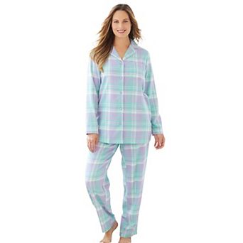 Dreams & Co. Plus Size Petite Classic Flannel Pajama Set